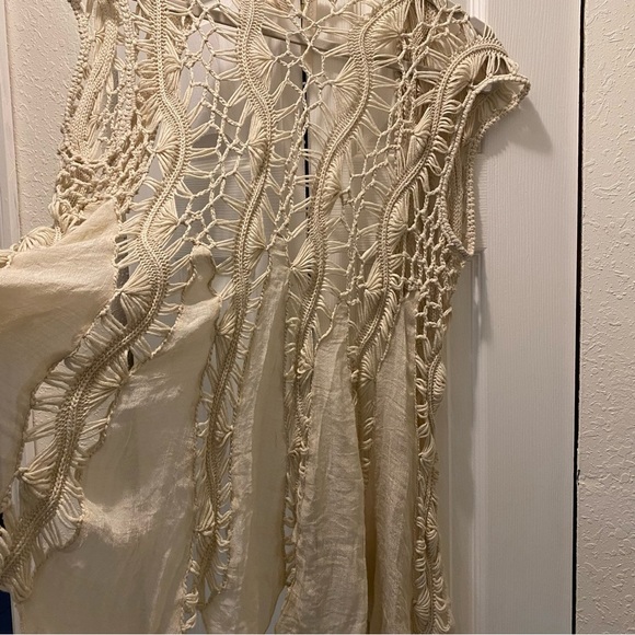 - FORGOTTEN GRACE Cream crochet Vest Bohemian size M - Picture 4 of 7